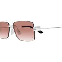 Napoli - Corso Giuseppe Garibaldi 197 - Occhiali da sole Bottega Veneta Uomo BV1126S007-SILVER-SILVER-RED58 - BV1126S007-SILVER-SILVER-RED58